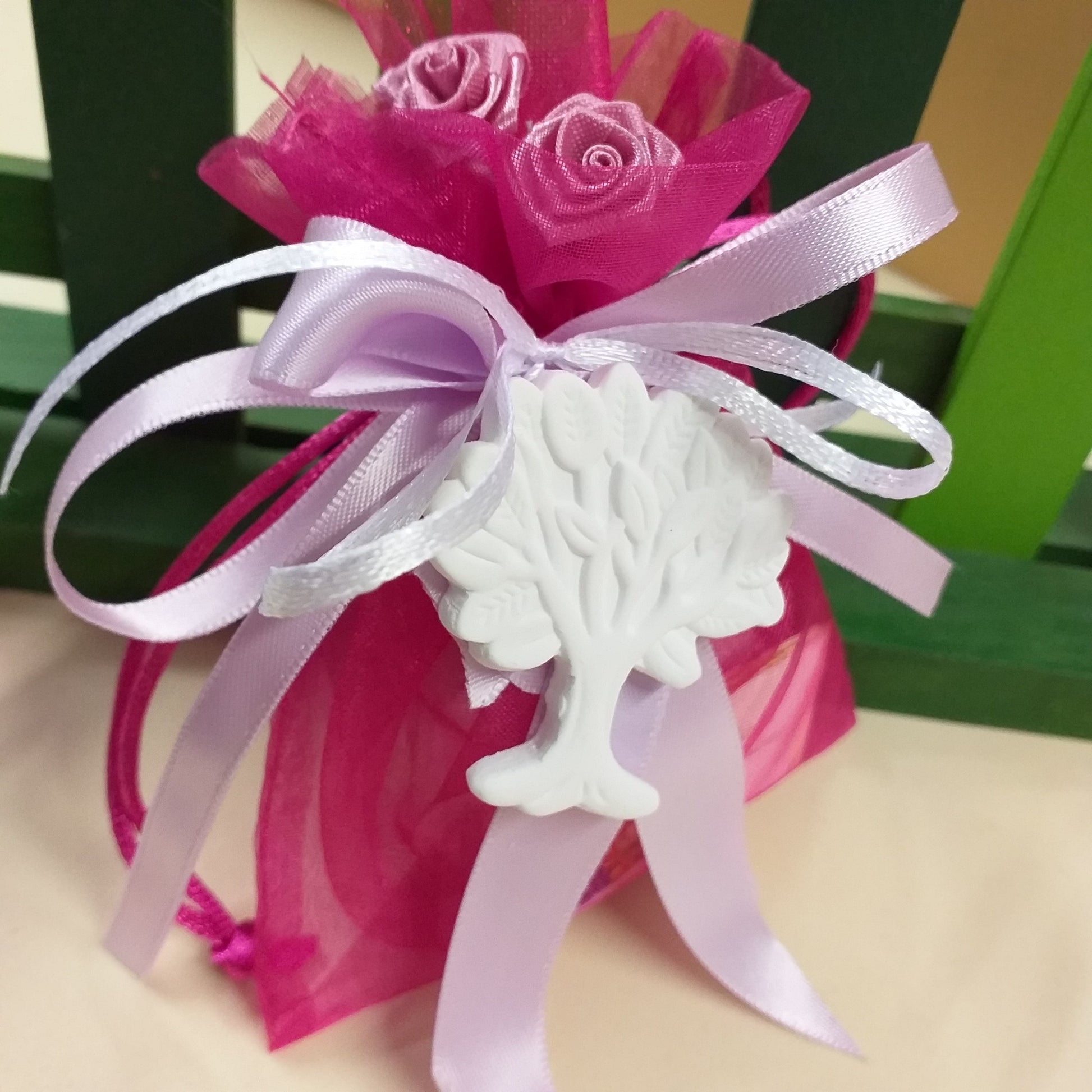 Sacchetti Bomboniere Albero Della Vita - Set 24 Con Portachiavi E Etichette In Organza - Foto 12