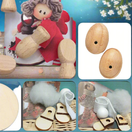 negozio sagome legno bambole Renkalik creare fai da te corpo bamboline di stoffa pezza con basi piedi mani scarpine calzine ovatta da imbottitura