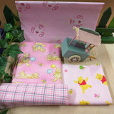 coniglietto orso scozzese Colore rosa per bimba stoffa fantasia stampata scampoli di tessuto cotone uso cucito creativo patchwork Hobby fiocco da nascita corredino neonata