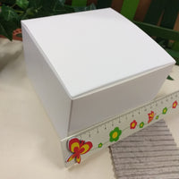 cartoncino bianco scatole bomboniere grandi basse modello pieghevole con coperchio uso packaging confezionamento regalo