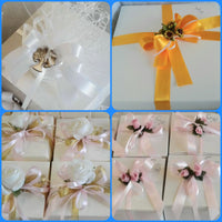 idee scatole personalizzate girasoli rose albero vita per grandi confezioni regalo e bomboniere con cartoncino