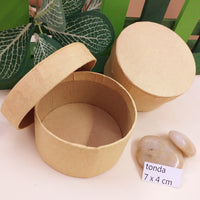 7 x 4 cm rotonde piccole cappelliere scatole cartone per decorare decoupage scatoline confezionamento regali pasquali natalizi bomboniere packaging