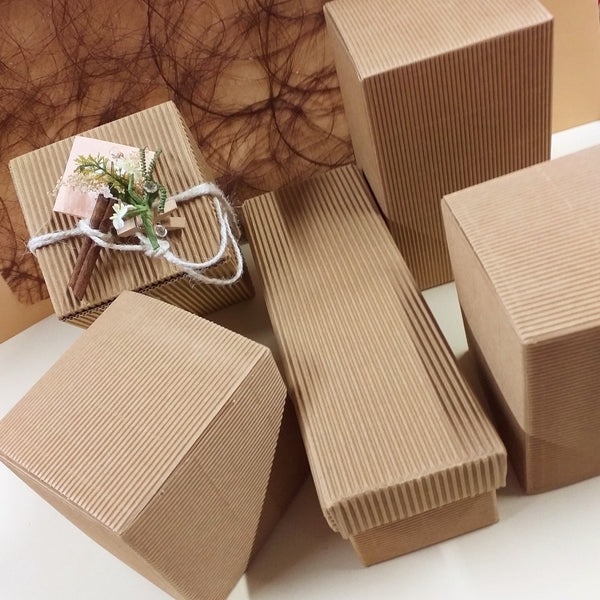 Cartone avana liscio onda scatole ondulate bomboniere fai da te regalo –  hobbyshopbomboniere