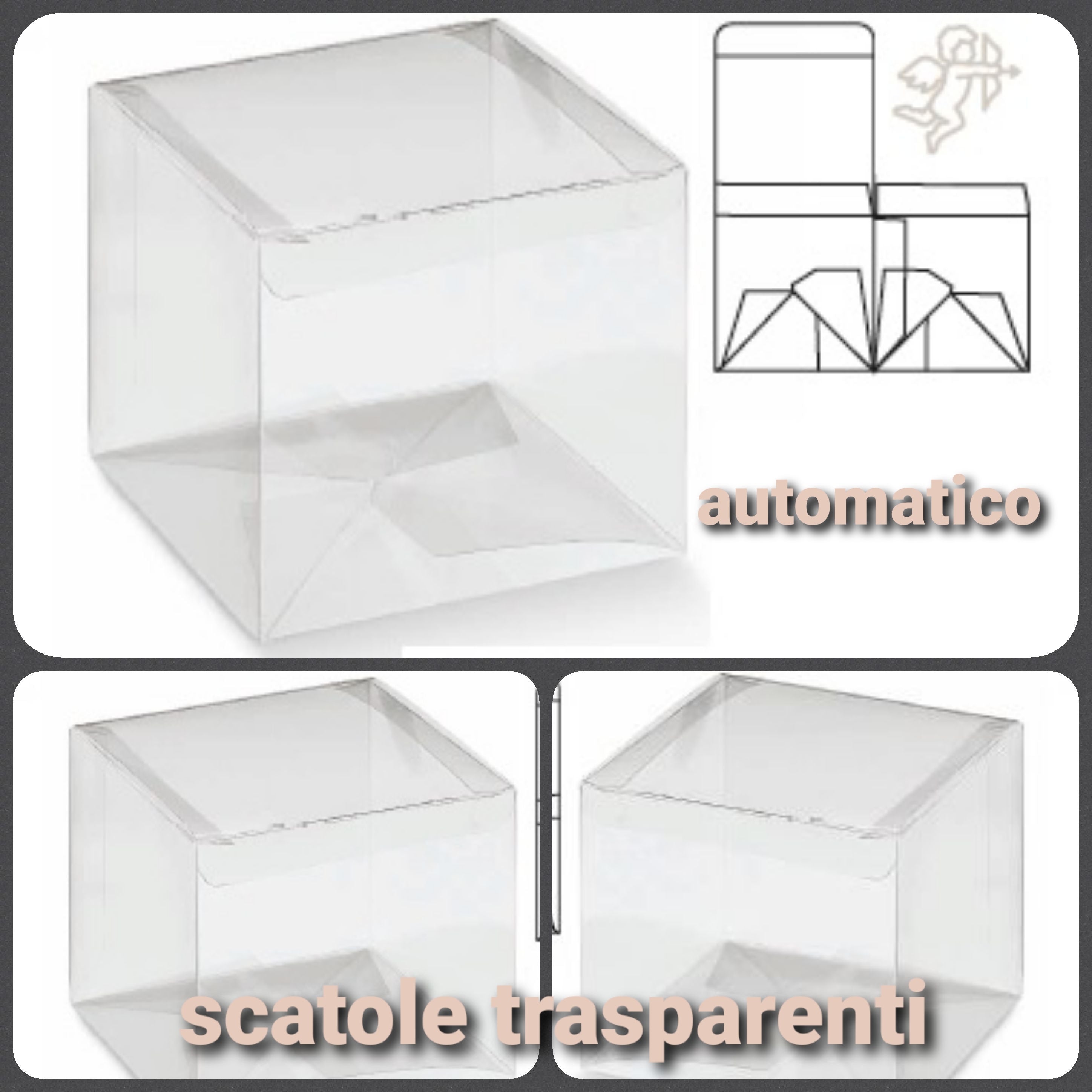 Scatola Quadrata In Plexiglass Trasparente 10x10x10 Cm - Portaconfetti E Bomboniere Fai Da Te