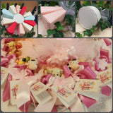 rosa nascita bimba Battesimo bambina 1° compleanno scatoline fetta di torta bomboniere da decorare con animaletti per confezione regalo e portaconfetti