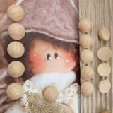 15 mm mezze sfere legno semi perle curve tonde bombate piatte uso naso piedi mani angioletti gnomi bambole stoffa pezza Natale