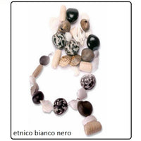perle di legno conchiglie componenti naturali bianco nero forma sasso perline etniche fai da te bijoux di bigiotteria collane di corda