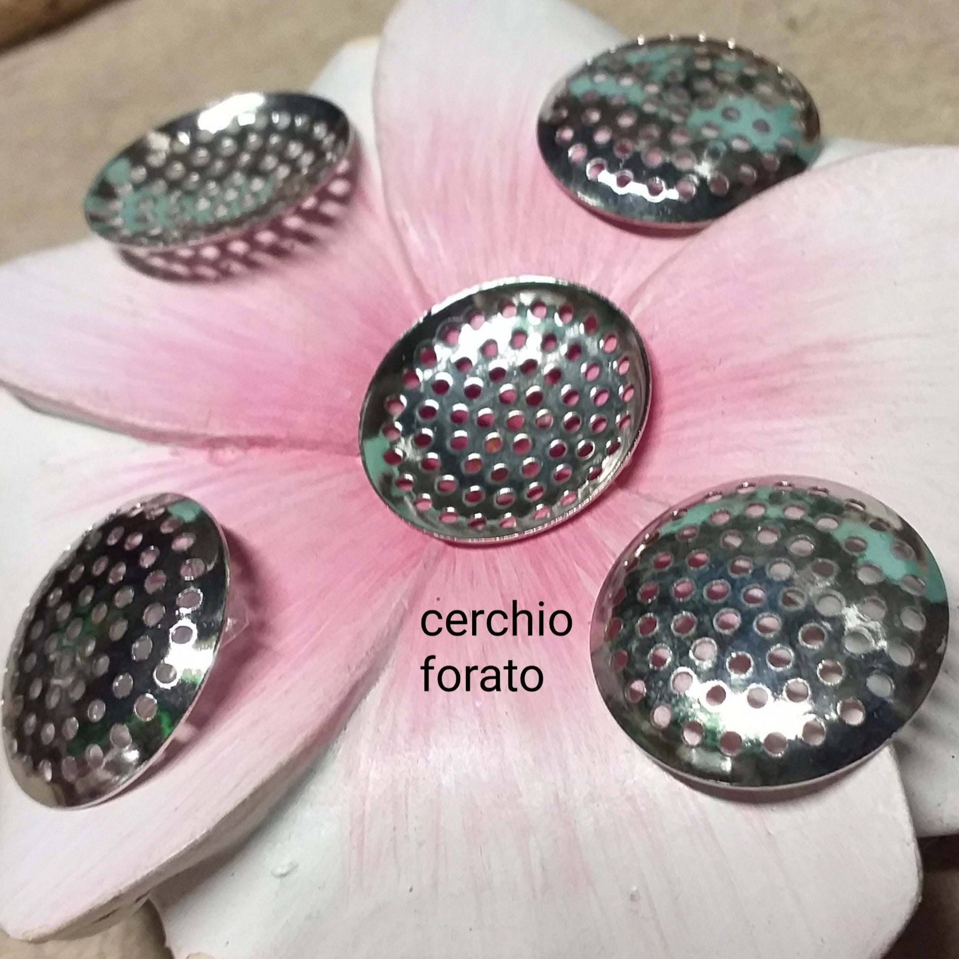 12 Supporti foro largo per Ciondoli Fimo metallo 22x10 - Materiali 12 Supporti foro largo per Ciondoli Fimo metallo 22x10 - Materiali