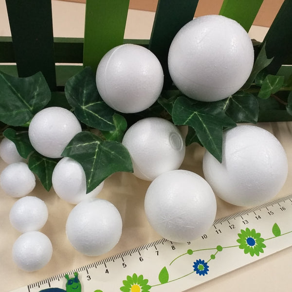 palle polistirolo piccole sfere palline da 2 a 5 cm styrofoam ball uso per decorazioni natalizie centrotavola composizioni fiori vetrinistica addobbi albero Natale