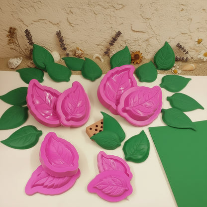 shop online vendita stampi con doppie formine per creare foglie di fiori fommy carta eva gomma crepla idee fai da te con foam mousse verde