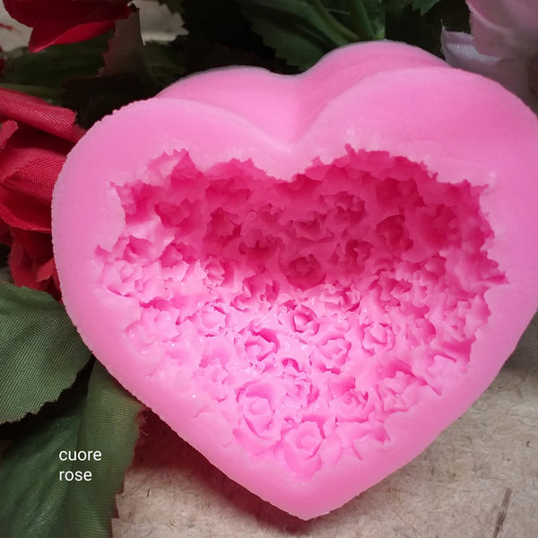 rose cuore fiori stampi per gesso paste polimeriche modellabili con polvere di ceramica ad uso fai da te gessetti roselline con perline strass per bomboniere matrimonio