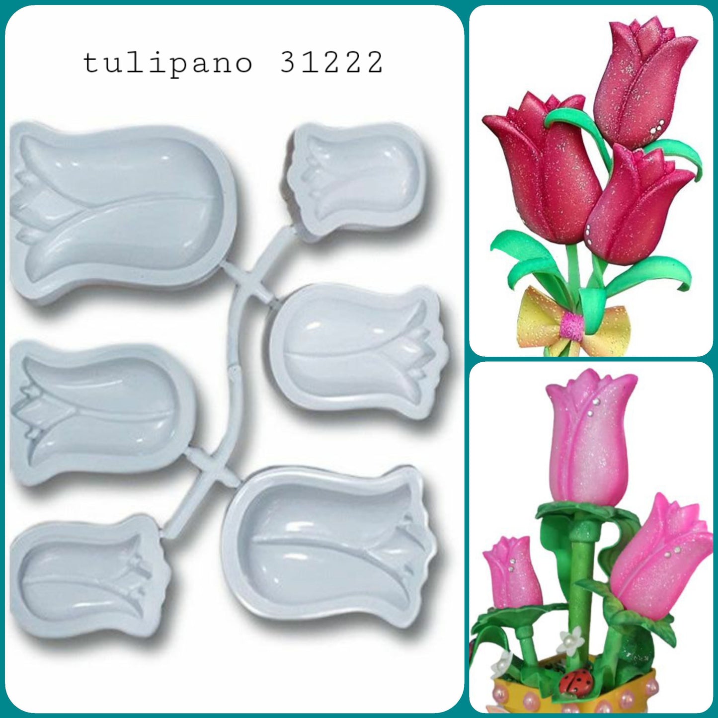 petalo frastagliato stampi tulipano per gomma crepla composizioni floreali decorazioni creazione con fommy fare ghirlande fuoriporta fiori Pasqua primavera Natale
