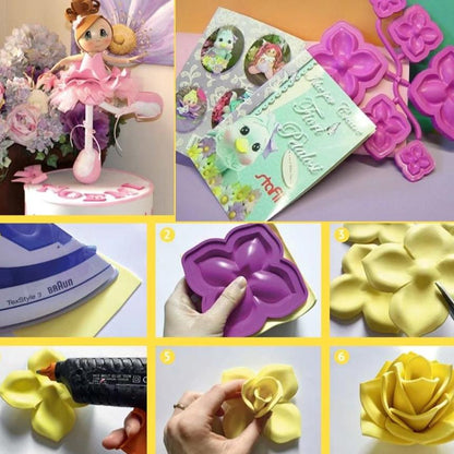 come creare rose di fommy gomma crepla gomma eva con stampi e rivista Stafil