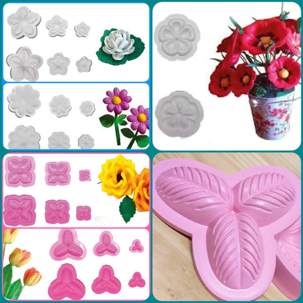 Stampi gomma crepla fommy rosa forme 11 fiori shop vendita online