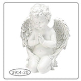 26 cm grande statua angelo bianco in preghiera per composizioni fiori Natale ad uso decorazioni all'esterno in giardino arte funeraria cimitero lapidi tombe cappelle
