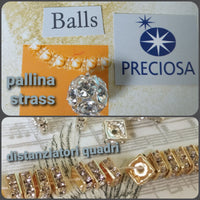 perle pallina sferetta distanziatori perline quadrate Preciosa crystal beads strass brillantini di cristallo componenti bijoux rondelle