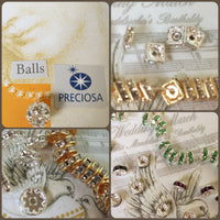 vetrina negozio vendita online Preciosa crystal beads strass brillantini di cristallo componenti bijoux rondelle colorate oro argento pallina sfera perline quadrate