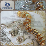 Preciosa crystal beads strass brillantini di cristallo componenti bijoux rondelle 10 mm colore oro argento per orecchini collane bigiotteria