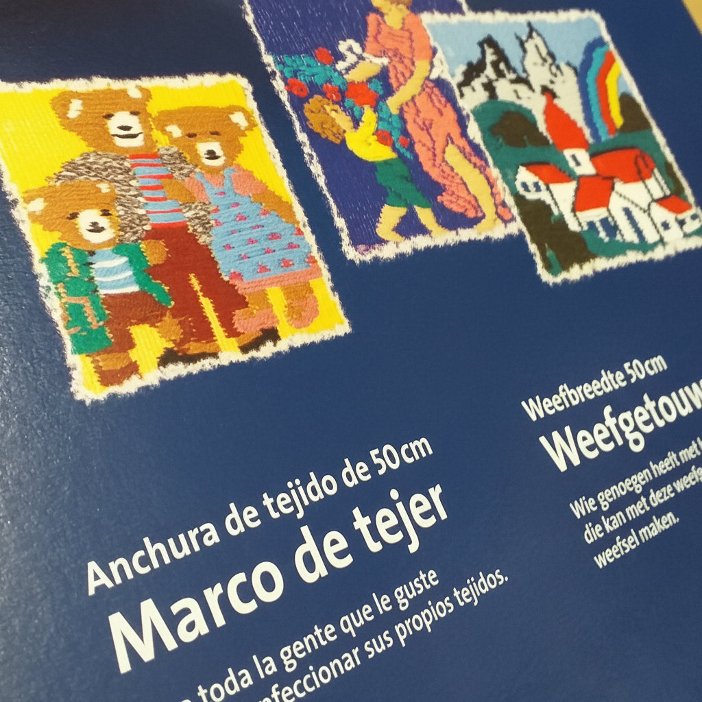 schemi orsacchiotti festa della mamma paesaggio  telaio tessitura a mano da tavolo fai da te tappeto arazzo tessuto con schema navette pettine esempio