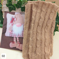 creare con lana tessuto a maglia treccia knit stoffa sintetica per cucito creativo hobby lavoretti natalizi decorazioni idea creazione fai da te colore beige cuscino tartan peluche
