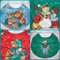 bavaglini babys first Christmas Natale tessuto pannello quilting per cucito creativo patchwork 