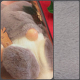 grigio tessuto peluche soffice morbido soft pelo corto peliccia ecologica sintetica stoffa ad uso pupazzeria bambole di pezza Natale gnomo del bosco folletti
