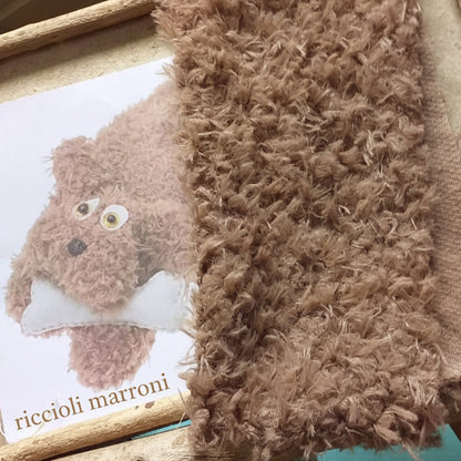 tessuto nastro peluche riccioli lana marrone pelo corto uso fai da te barba gnomi natalizi creare bambole orsi animali cagnolini pupazzi natale per decorazioni albero