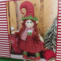 come creare decorazioni natalizie addobbi con 100 x 70 cm pannello Bamboliamo Doll Stafil gnoma elfa neve Natale verde rosso bordeaux mattone tessuto cartamodelli stampati disegnati per bambole di stoffa pezza cucito creativo pigotta