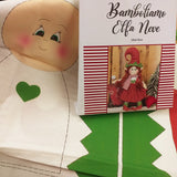 disegni per decorazioni natalizie addobbi con 100 x 70 cm pannello Bamboliamo Doll Stafil gnoma elfa neve Natale verde rosso bordeaux mattone tessuto cartamodelli stampati disegnati per bambole di stoffa pezza cucito creativo pigotta del bosco