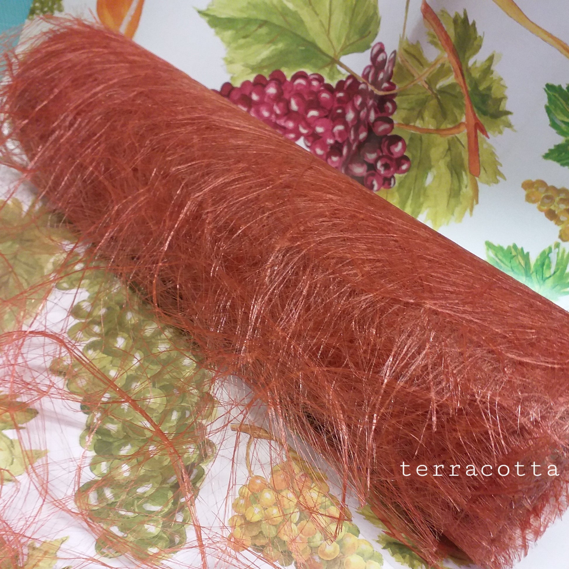 terracotta sisal rete runner rotolo decorativo tessuto di tulle in organza per fai da te hobby creativi packaging bomboniere uso creare vestitini bambole di stoffa e pezza