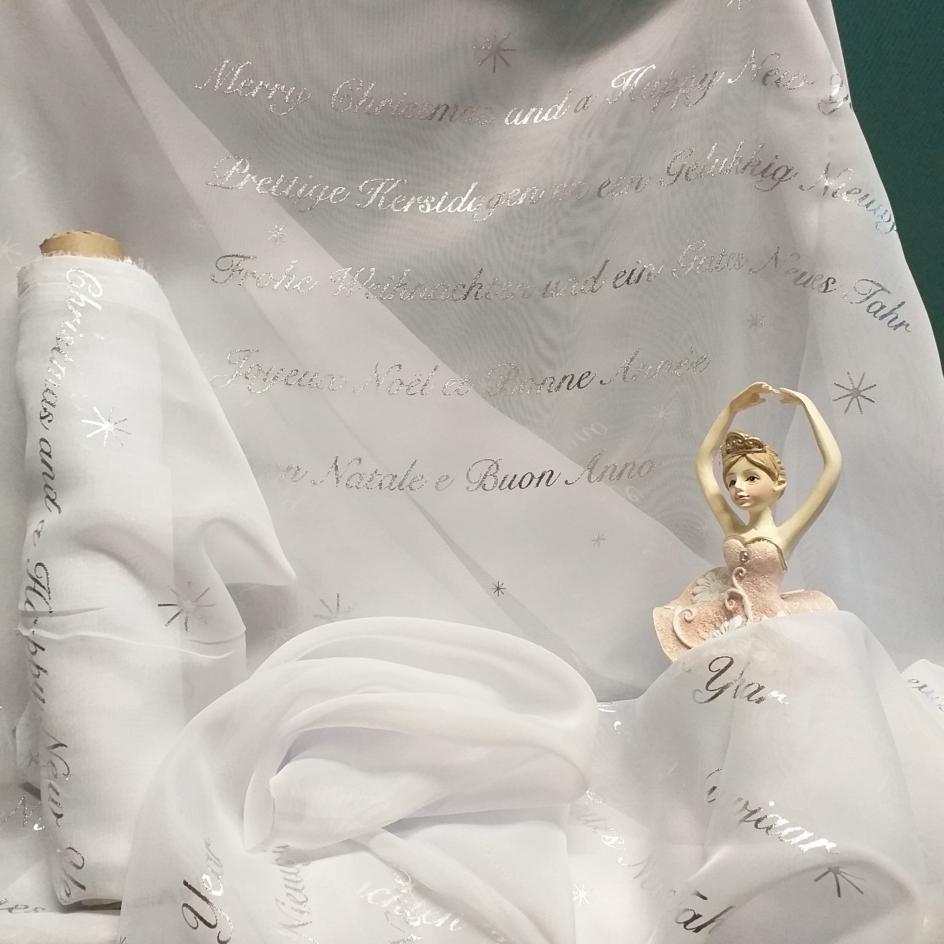 Rotolo Tulle Bianco Organza Poliestere Decorativo Bobina Rotolo Tulle Bianco Organza Poliestere Decorativo Bobina
