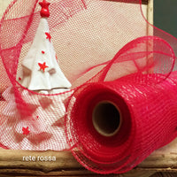 rete fioristi rosso natalizio runner rotolo decorativo tessuto di tulle per fai da te hobby creativi addobbi natale confezionamento fiori packaging bomboniere laurea