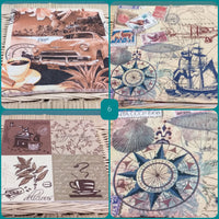 tovaglioli di carta per decoupage Pasqua viaggi vintage havana cuba playa mambo caffe viaggi mare francobolli rosa dei venti