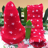 tubolare bambole maglia elasticizzata stelle e stelline bianco rosso per rivestire palline albero Natale uova Pasqua e cuori
