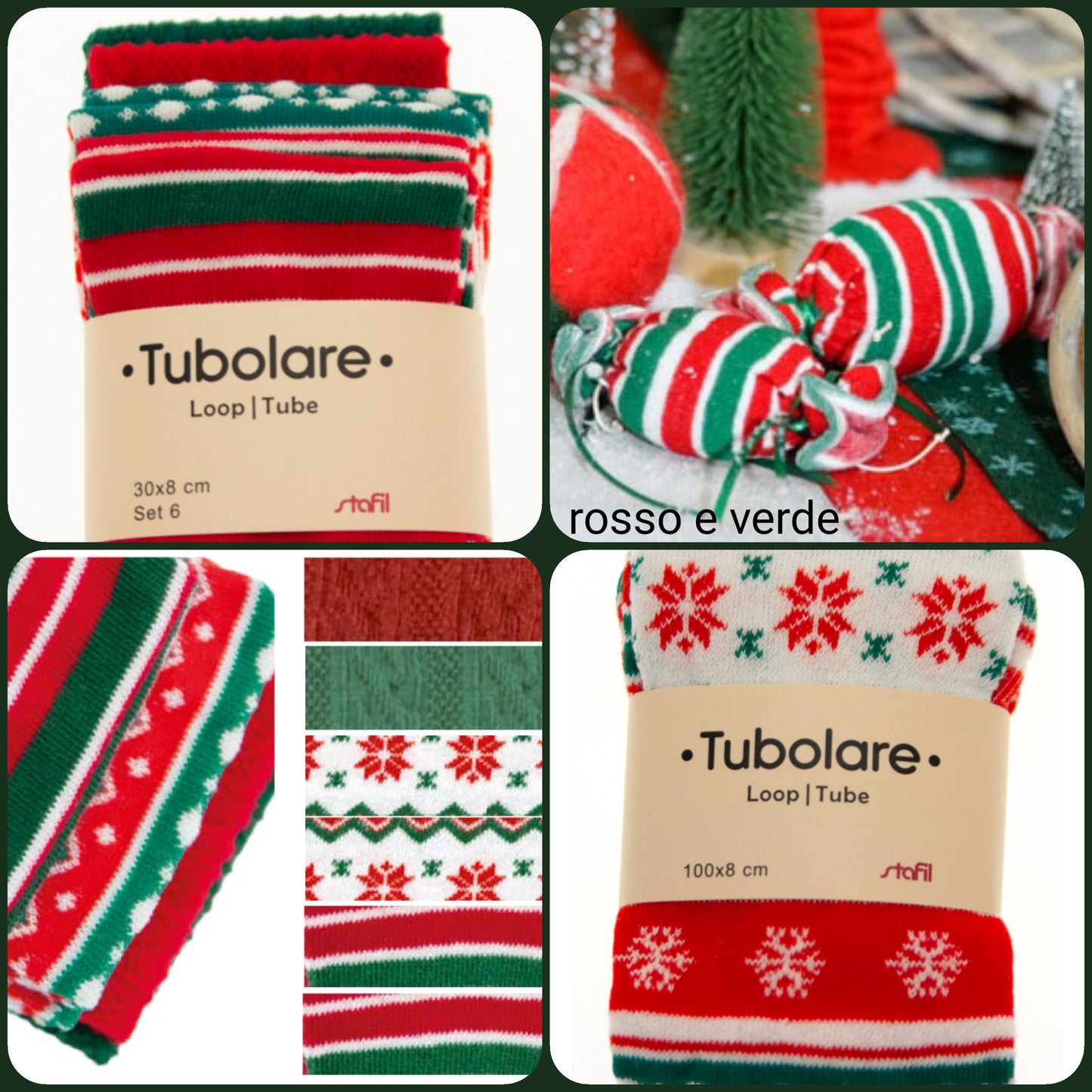 accessori natalizi tubolari elasticizzati in maglina per bambole albero Natale rosso verde fai da te cucito creativo di gnomi del bosco folletti della neve angeli e angioletti