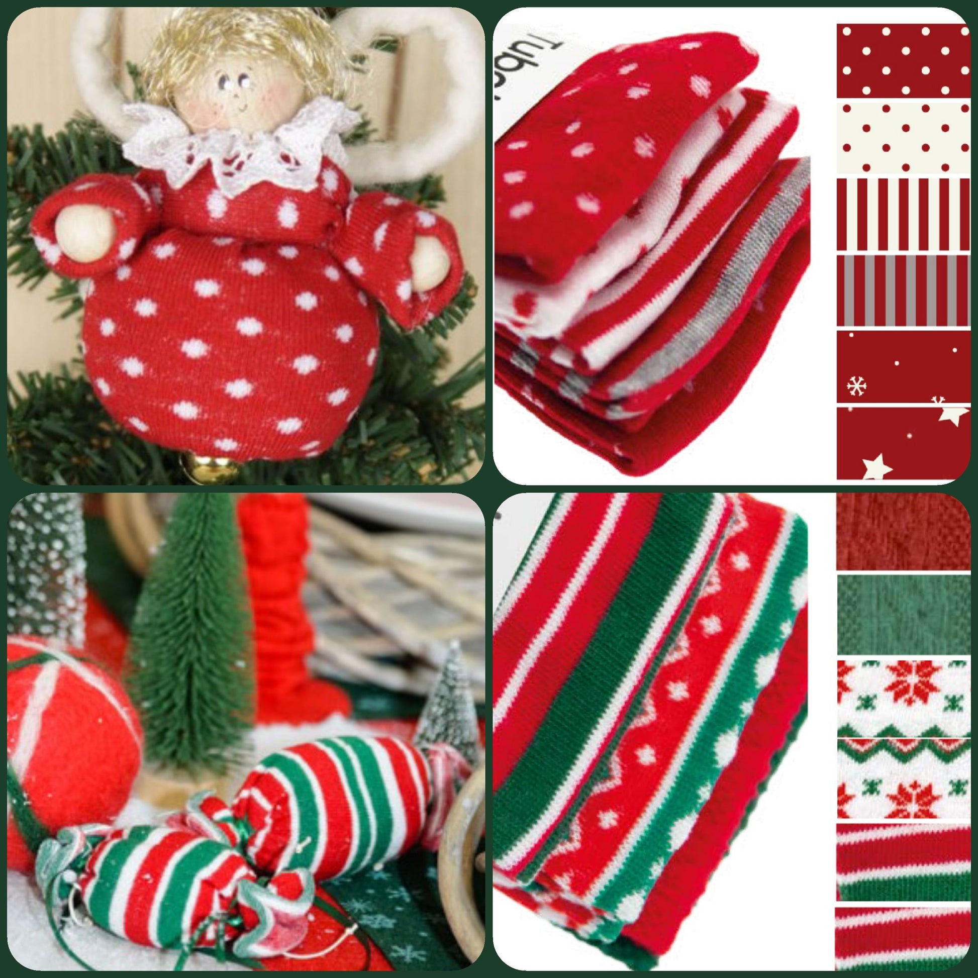 natalizi accessori tubolari maglina Stafil elastici cucito creativo per bamboline uova sfere palline albero