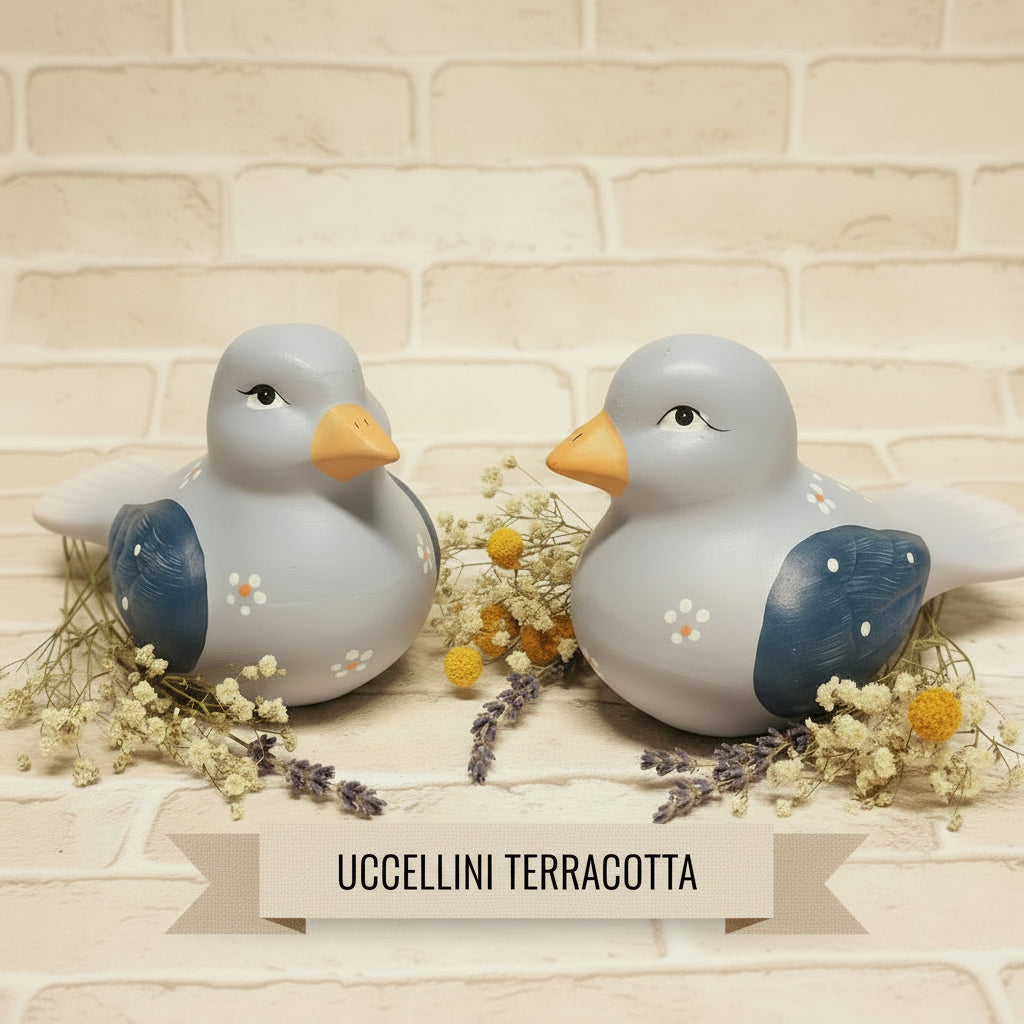 2 uccellini bianchi decorativi 2 uccellini bianchi decorativi