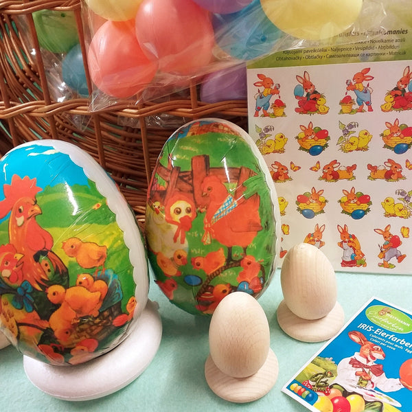 Uova da colorare decorare in plastica per albero pasquale e colori
