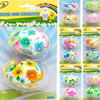 90870 serie dei fiori easter eggs decoration colorate 8 cm più grande di uovo di gallina ovetti colori pastello plastica colorati assortiti decorare con applicazioni per albero Pasquale rivestire tessuto uncinetto lavoretti creativi centrotavola