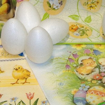 Uova polistirolo da rivestire decorare decoupage decorazioni Pasqua