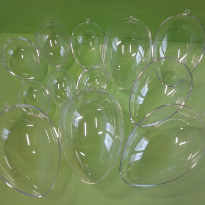 pasqua uova di plastica apribili divisibili trasparenti da riempire e appendere misure piccole e grandi