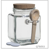vasetto vetro tappo sughero cucchiaio legno da confezionare confetti bomboniere matrimonio barattoli fai da te