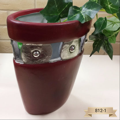 bordeaux argento perline vasi terracotta contenitori coccio decorati colorati particolari ad uso composizioni floreali fai da te con materiali da fioristi fiori secchi piante artificiali Natale centrotavola