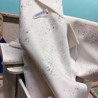 bianco neve 01 Stafil velluto decorativo vetrinistica hobbistica fai da te bambole di stoffa con brillantini glitter ad uso creare decorazioni albero Natale