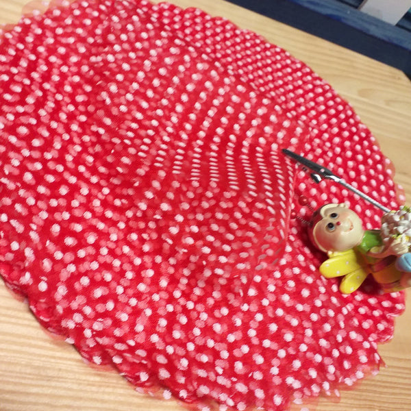 BARATTI 50 Pz. Velo di Fata con Bordo Sbiego Raso,Tulle Organza, Ideale per Bomboniere, Fai da Te, Confetti (Rosso BARATTI 50 Pz. Velo di Fata con Bordo Sbiego Raso,Tulle Organza, Ideale per Bomboniere, Fai da Te, Confetti (Rosso