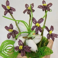 fiori di venezia violette perline conteria di vetro Stafil Marianne hobby argentate viola e verdi
