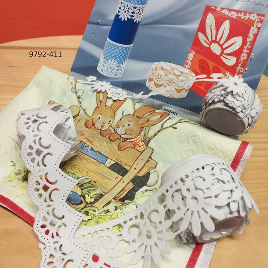 albero della vita, giglio fiorentino, margheritine, nastro auto adesivo decorativo tessuto pizzo bianco per scrapbooking decorazioni vasi fiori bigliettini hobby creativi lavoretti bambini packaging scatole confezioni regalo palline albero Natale